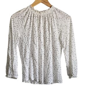 LOFT White Polka Dot Top